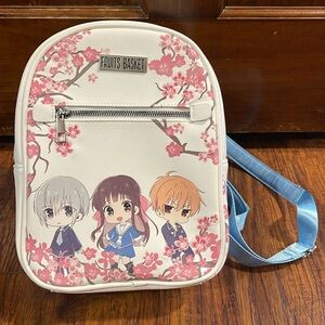 Super cute embroidered cherry blossom fruits basket back pack purse!